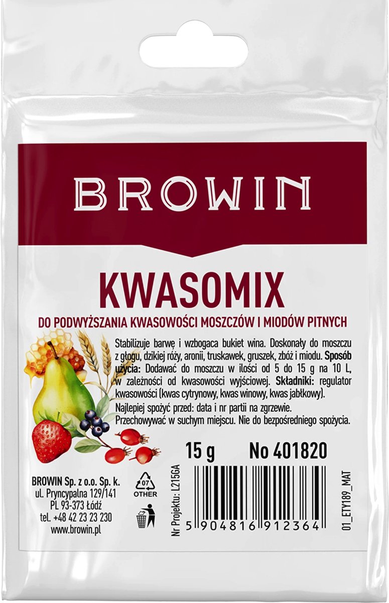 Citroenzuur / zuurteregelaar "KWASOMIX" 15g