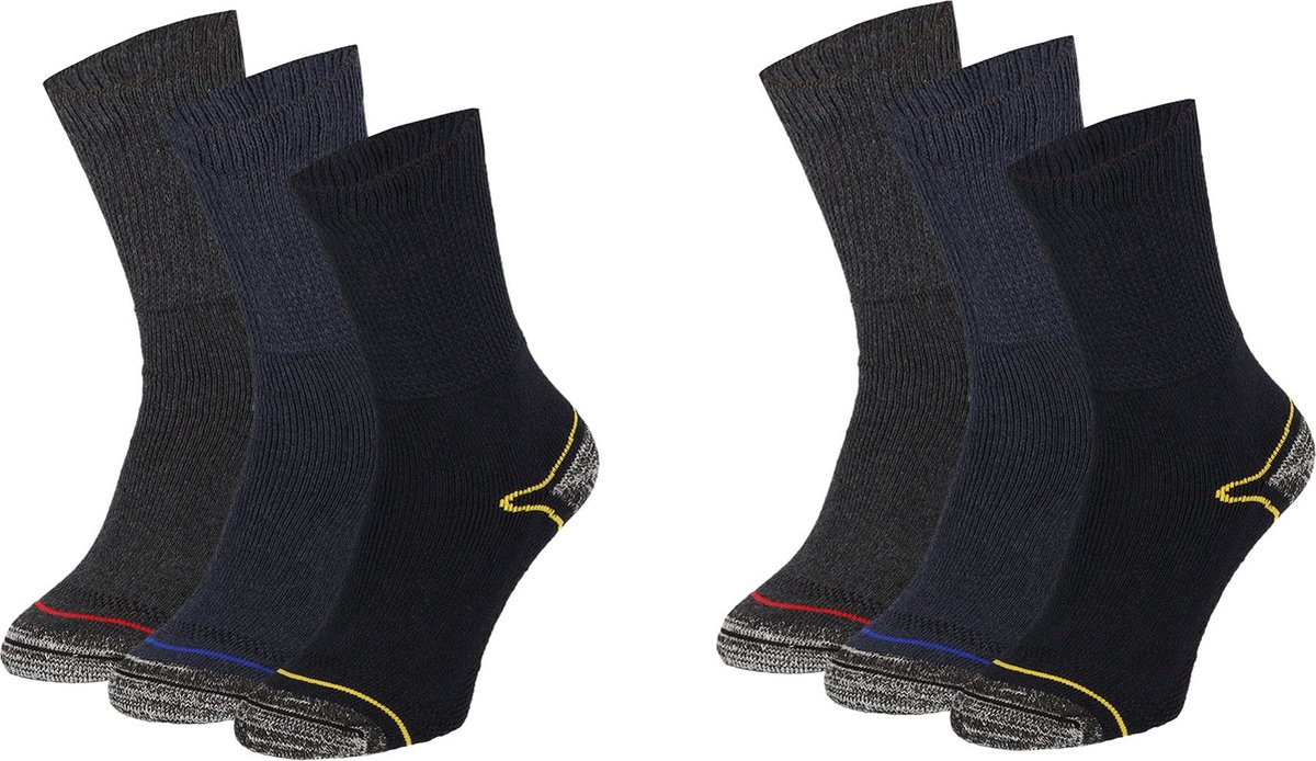 Apollo wandelsokken 6 paar assorti kleuren maat 39/42