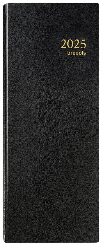 Agenda journalier banque 2 volumes - 14,3x32,5 cm - Noir - Janvier à décembre - BREPOLS