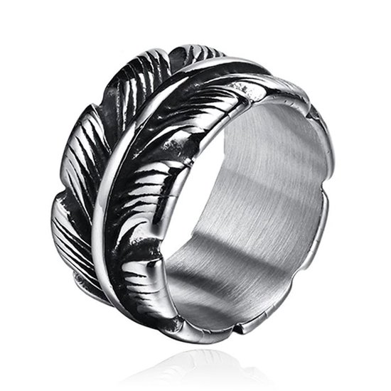 Mendes Jewelry Ring voor Mannen - Veer Zilver-20mm