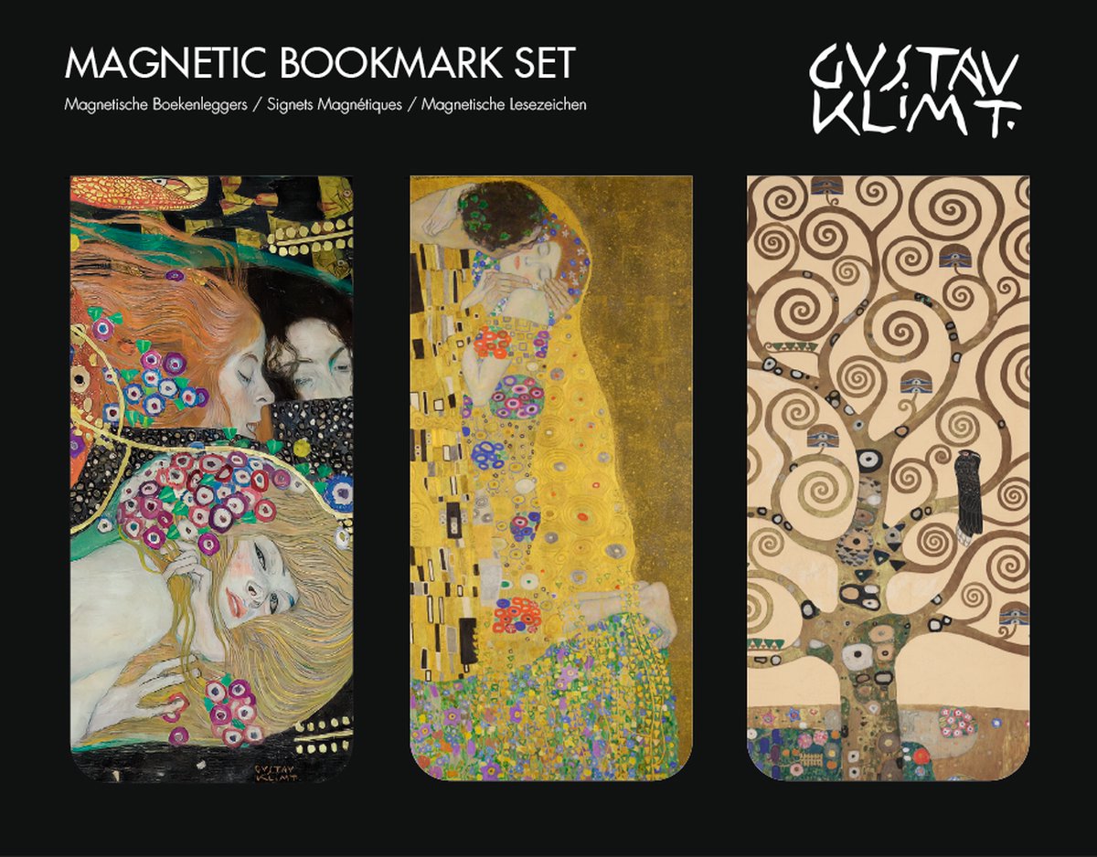 Magnetische boekenlegger, set van 3, Klimt: Kus, Boom, Slangen