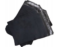 50 stuks mooie zwarte verzendzakken sterke zakken 50 micron Verzendzakken voor kleding webshop (M) 320 x 420 mm / A3 Verzendenveloppen / Poly Mailer / Koerierszakken / Coex zakken