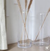 Vaas Koeban | Transparant | Cilinder | Glas | Ø19 x H50 cm