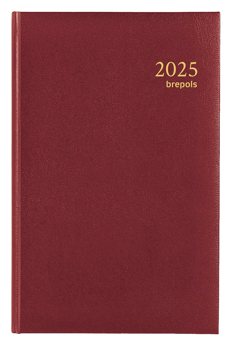 Brepols Agenda 2025 - Saturnus Luxe - dagoverzicht - Bordeaux - 13.3x20.8cm op Prijzenvolger.com