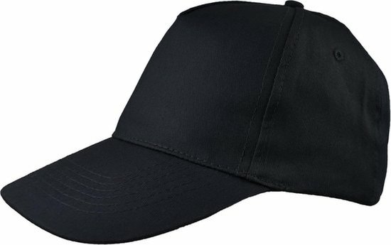 Brushed 5 Panel Honkbal cap - Zwart