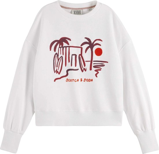 Scotch & Soda Slouchy puffed sleeved graphic sweatshirt Dames Trui - Maat M