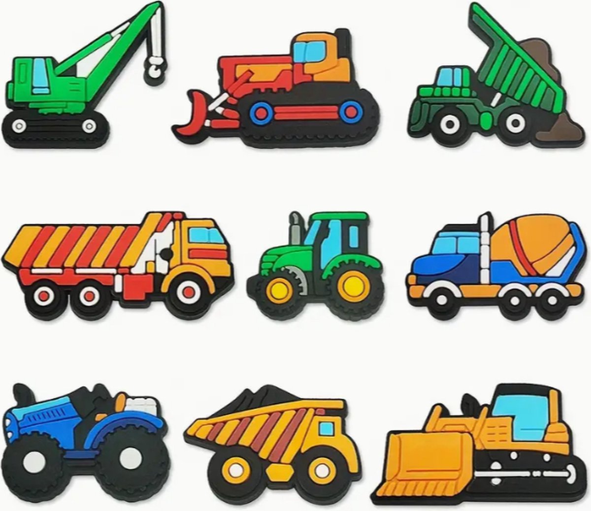 Schoen pins werkvoertuigen - charms voor klomp - pins voor klomp - voertuigen bedels - ook geschikt voor crocs
