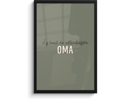 Fotolijst inclusief poster - Posterlijst 40x60 cm - Posters - Jij bent de allerliefste oma - Oma - Quotes - Spreuken - Foto in lijst decoratie - Cadeau voor moeder - Moederdag cadeautje