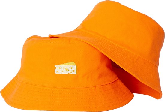 EK voetbal bucket hat reversible kaas - Oranje bucket hat - Vissershoedje oranje - Kaas design - EK designs voetbal - Mybuckethat