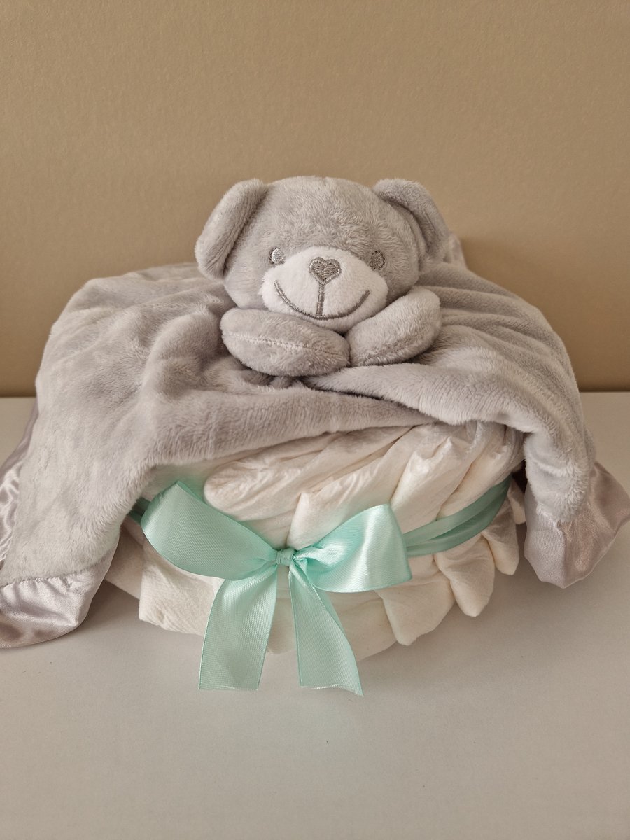 Goedkoopste Luiertaart small Knuffeldoekje neutraal - babyshower - kraamcadeau