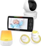 LAKOO Combideal - babyfoon - Babyfoon met camera - borstkolf - Dubbelen handsfree Borstkolf - white Nouche Machine - Slaapmiddel voor baby's