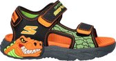 Skechers Creature-Splash Jongens Sneakers - Zwart/Oranje - Maat 35
