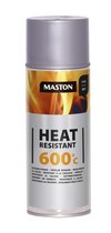 Maston Résistant à la Heat 600°C - Mat - Argent - Laque en Spray Résistante à la Chaleur - 400 ml