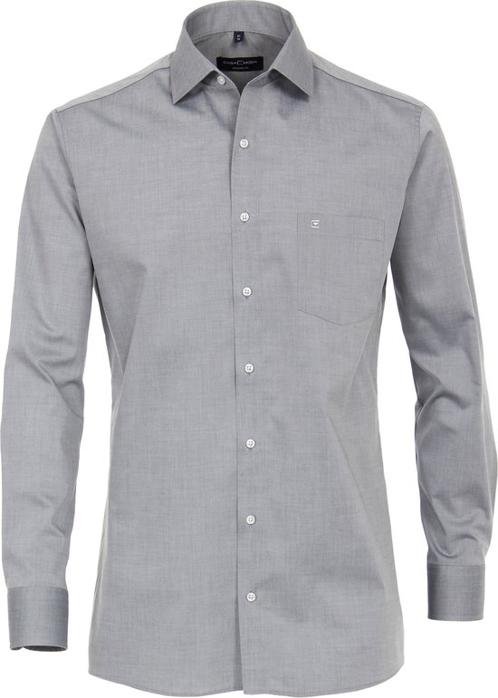 Casa Moda Chemise Unie Gris Argent Kent Coupe Moderne - 44