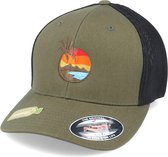 Hatstore- Organic Aloha Sunset Olive Mesh Flexfit - Iconic Cap