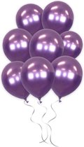 LUQ - Luxe Chrome Paarse Helium Ballonnen - 100 stuks - Verjaardag Versiering - Decoratie - Feest Ballon Chrome Paars Latex