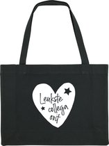 Leukste collega ooit Shopping Bag - shopping bag - shopping tas - tas - boodschappentas - cadeau - zwart - grappige tekst - bedrukt