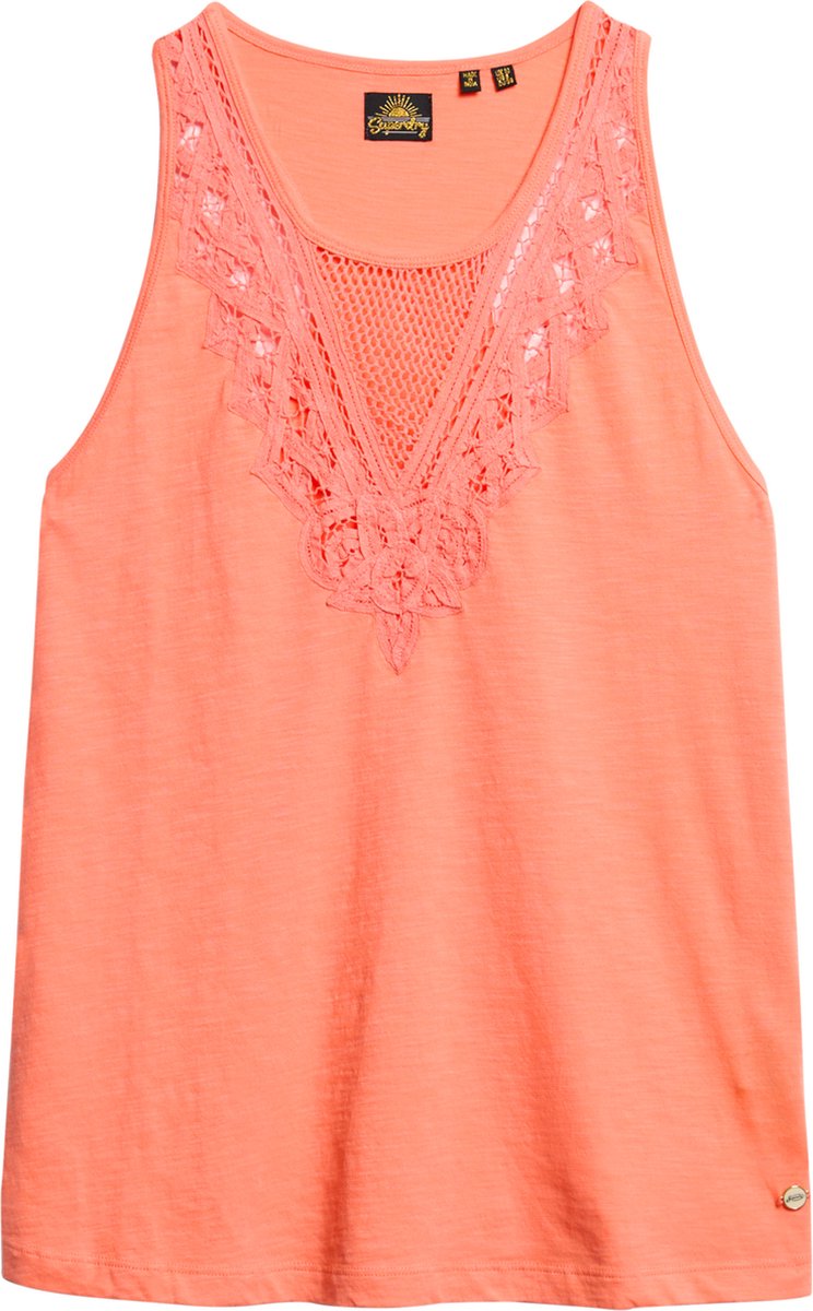 Superdry JERSEY LACE VEST Dames Top Oranje