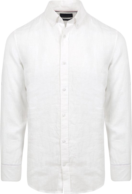 Suitable - Overhemd Linnen Wit - Heren - Maat XL - Regular-fit