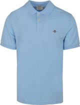 Gant - Shield Piqué Poloshirt Lichtblauw - Regular-fit - Heren Poloshirt Maat 5XL