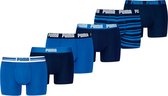 Puma Boxershorts - 6 pack Blauwe heren boxers - True Blue - Heren Ondergoed - Maat M