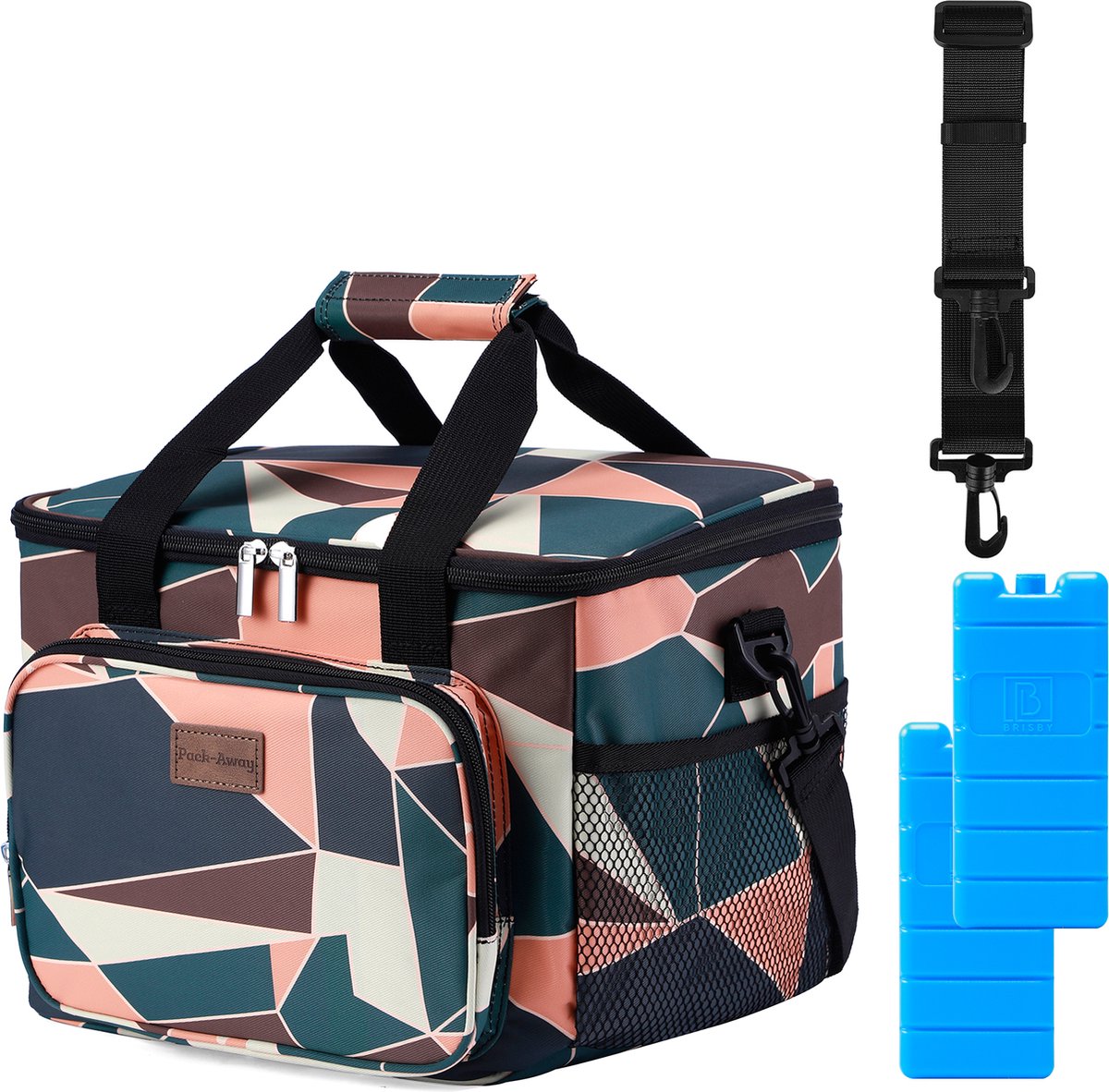 Packaway 4 Laags Geïsoleerde Koeltas - Lunchtas 15 liter - Abstract kleur