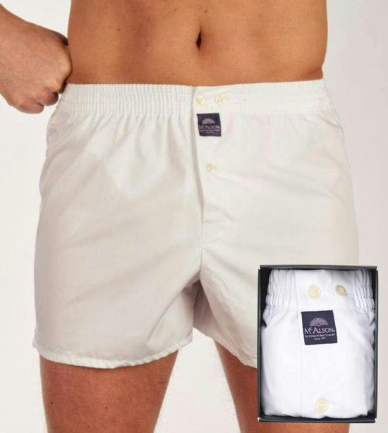 Mc Alson Boxershort met Binnenbroek Effen M0100 - Wit - M