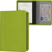 Housse kwmobile pour certificat d'immatriculation et permis de conduire - Housse de protection avec porte-cartes en vert anis - Simili cuir