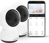 Lakoo® BabyGuard - Multifunctionele Beveiligingscamera - Babyfoon - Wifi - uitbreidbaar - gratis app - 2 stuks