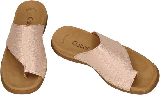 Gabor -Dames - roze-goud metallic - slippers & muiltjes - maat 39