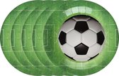 Santex feest wegwerpbordjes - voetbal - 50x stuks - 23 cm - groen