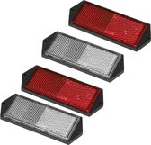 ProPlus Reflector Set - 4 stuks - 2x rood - 2x wit - schroefbevestiging - 104 x 40 mm
