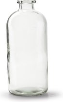 Jodeco Bloemenvaas Jardin - helder transparant glas - D11 x H25 cm - fles vaas
