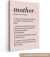Dictionnaire de peinture sur toile - Mother - Définition de Maman - Citations - Proverbes - 80x120 cm - Décoration murale