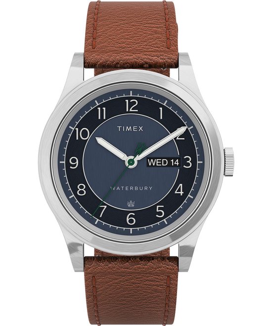 Timex Traditional TW2U90400 Horloge - Leer - Bruin - Ø 39 mm