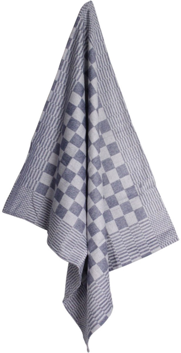 Koksdoek marine grote ruit 70x70cm 12st