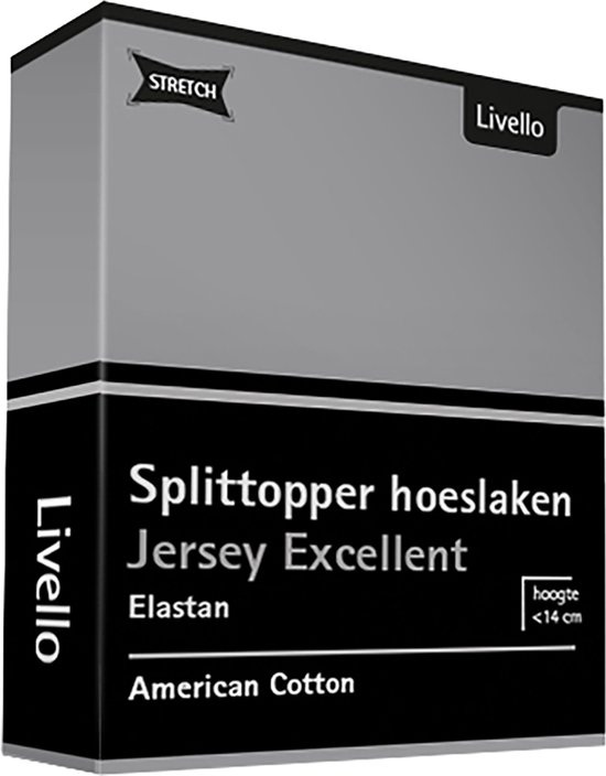 Livello Hoeslaken Splittopper Jersey Excellent Light Grey 250 gr 140x200 t/m 160x220