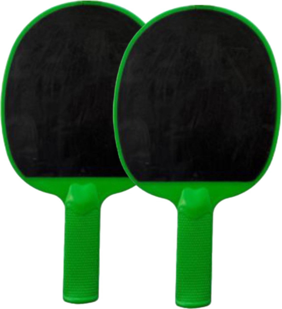 Guta Tafeltennisbats Kunststof + Rubber Groen Set 2 Stuks, Hufterproof, Indoor/Outdoor