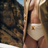LingaDore - Gold Mermaid Bandeau Bikini Top - maat 38 - Wit/Goud
