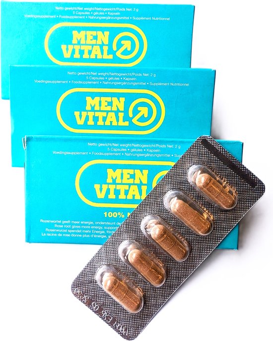 Menvital Erectiepillen voor mannen - 3 x 5 capsules Kamagra en Viagra vervanger op natuurlijke basis - Tijdens de sex meer genot