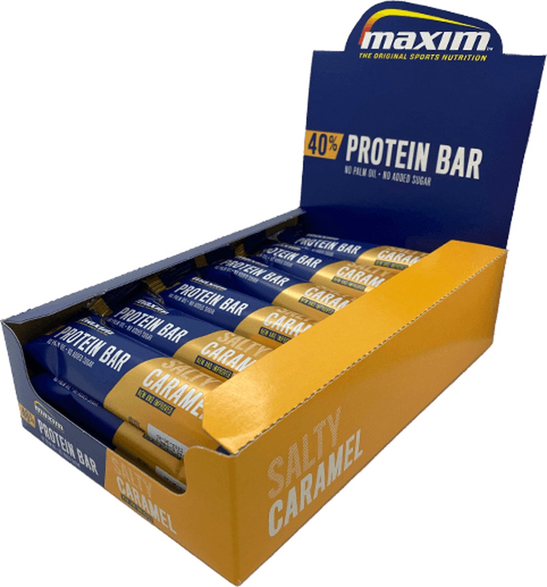 Goedkoopste Maxim 40 Protein Bar - 18 x 50g - Low carb proteïnerepen - Sportvoeding - Salty Caramel