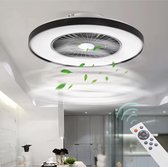 Ventilateur de plafond Proventa Premium avec lampe 60 cm - Mode été et hiver avec télécommande - Zwart