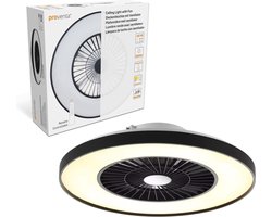 Proventa Premium Plafondventilator met LED lamp – Ø 60 cm – Zomer- en winterstand met afstandsbediening – Plafondlampen met Ventilator & Lamp – Zwart