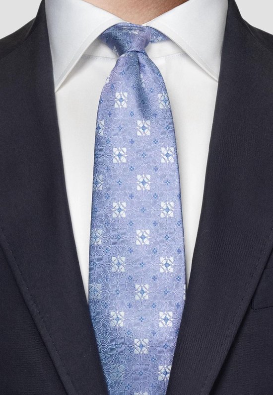 Lichtblauw Floral silk stropdassen lichtblauw