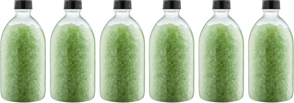 Goedkoopste Claudius Badzout Eucalyptus - 600 gram - Fles met zwarte dop - Set van 6 stuks