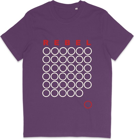 Heren en Dames T Shirt - Grafisch Ontwerp Rebel - Paars - XL