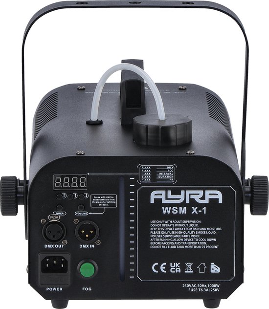 Ayra Rookmachine Ayra WSM X-1 rookmachine - 900W DMX met remote | bol