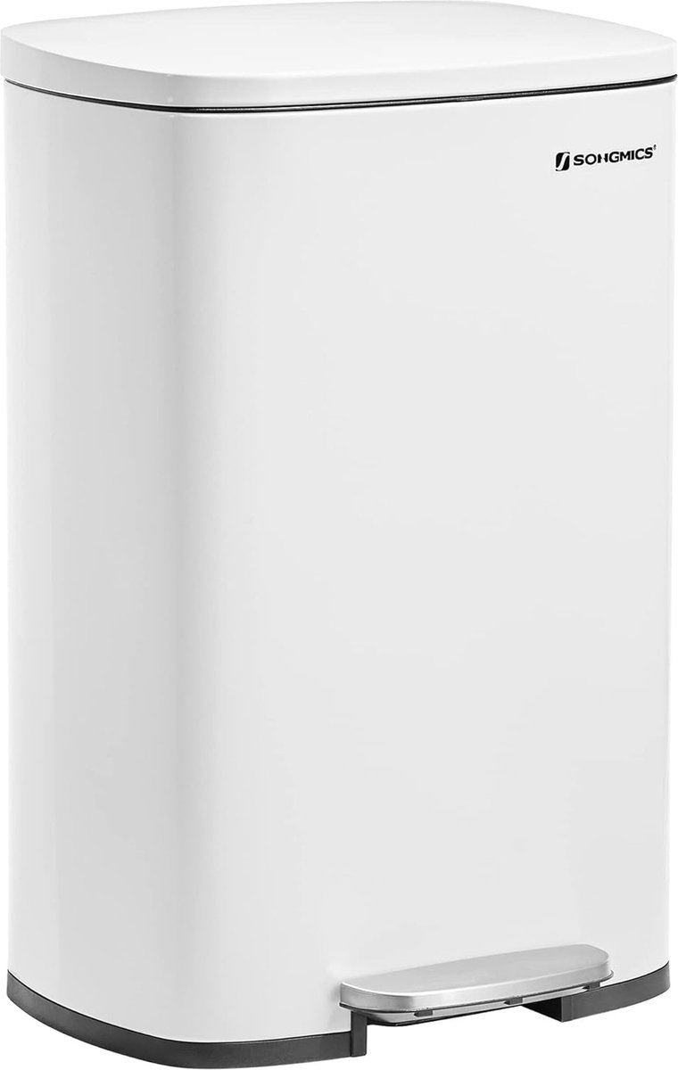 Vuilnisemmer - Afvalbak - 50 liter - Stalen pedaalemmer - Kunststof binnenemmer - Met scharnierend deksel - Softclose - Luchtdicht,