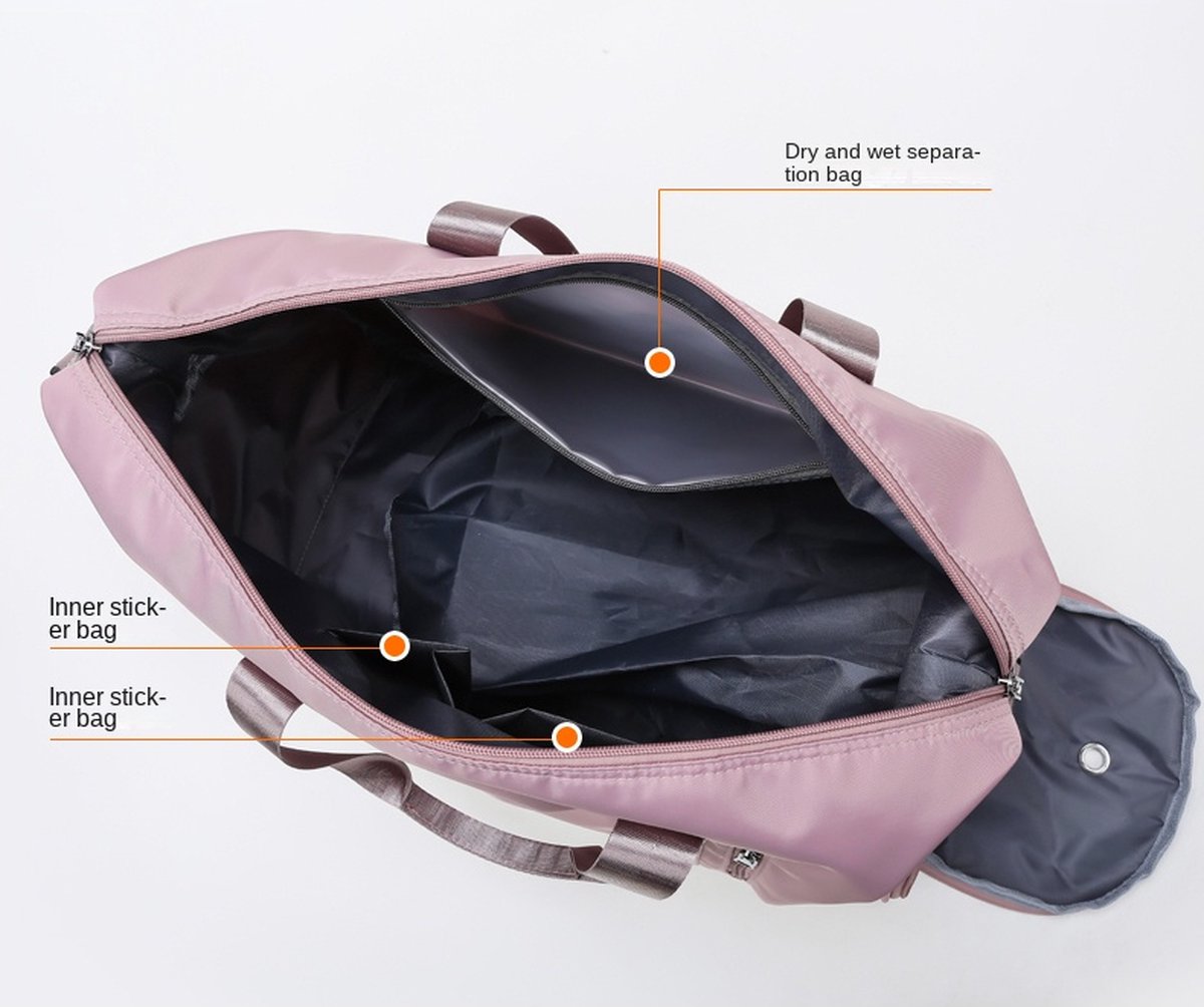 Sporttas Dames en Heren Reistas met Schoenenvak Natte Tas, Weekendtas Fitnesstas Waterdicht Groot Gym Bag Handbagage Travel Bag Boodschappentas Duffelbag voor Sport/Fitness/Outdoor, Lichtblauw thumbnail 3
