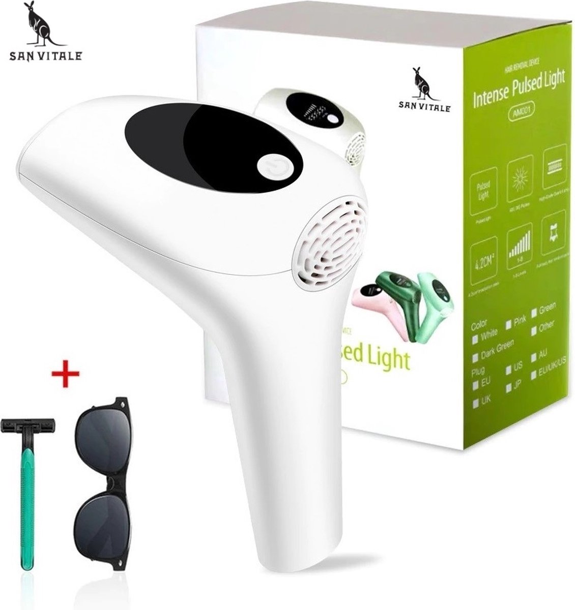 San Vitale® - IPL Ontharingsapparaat - Lichtontharing - Permanente ontharing - 900.000 Flitsen - Wit